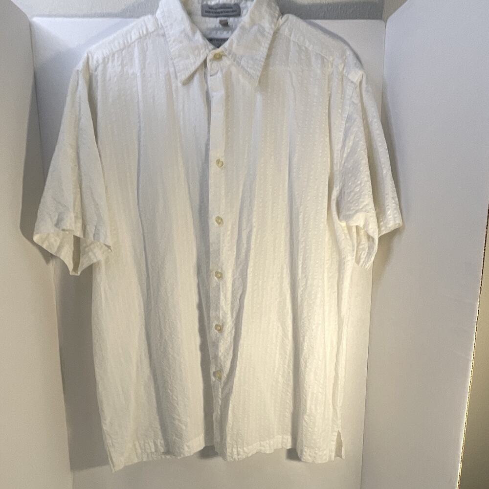 Beverly Hills Polo Club Platinum Men's White Solid Cotton Button-Up Shirt L